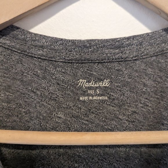 Madewell Grey Whisper Cotton V-Neck Pocket Tank - Picture 3 of 10